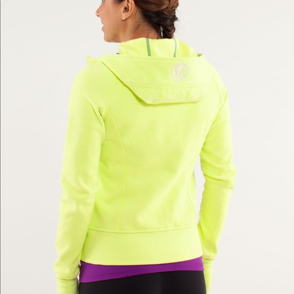 Lululemon Scruba Hoodie with stretch in clarity yellow - Size 8 - Picture 2 of 5